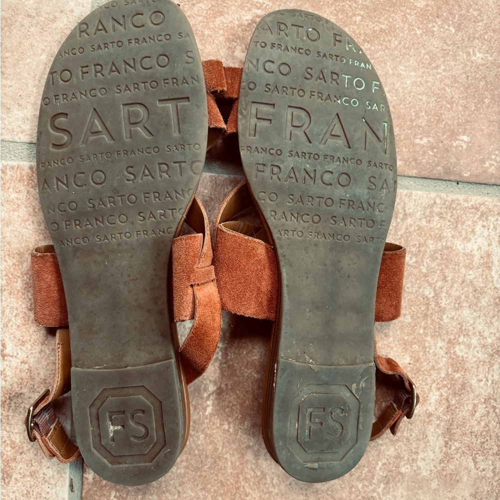 Tan and Rust Sandals - Picture 3 of 7
